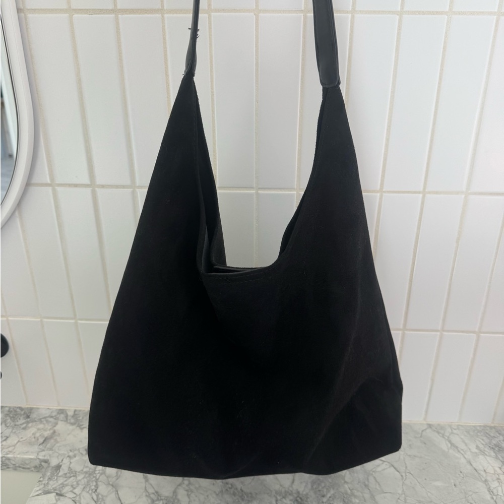 Black Suede Shoulder Bag